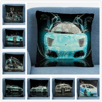 water car geometric cartoon linen cushion cover pillow case for home sofa car decor pillowcase car geometric 45x45cm