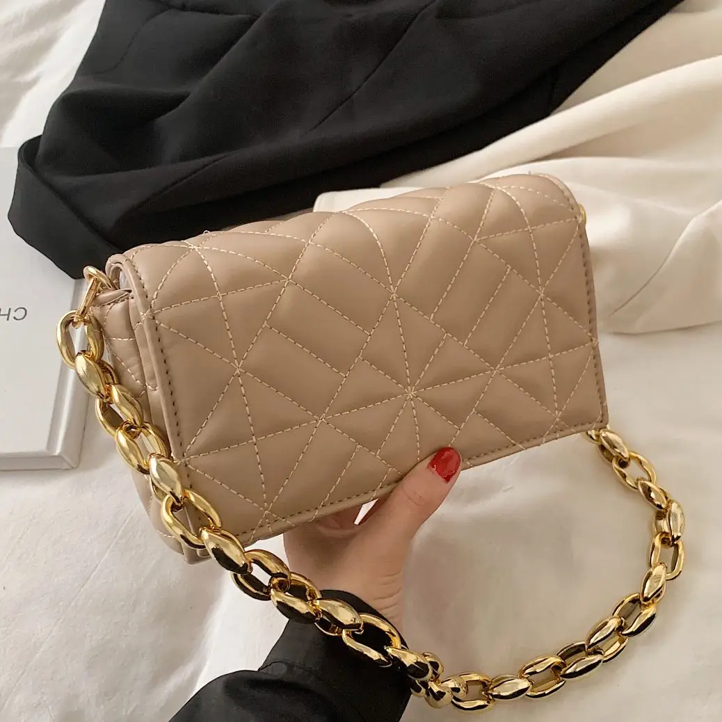 

KAIDUODUO, плотная цепь, новый дизайн, маленькая искусственная кожа, откидной Подмышечный ремень, женская летняя женская сумка на плечо 2021