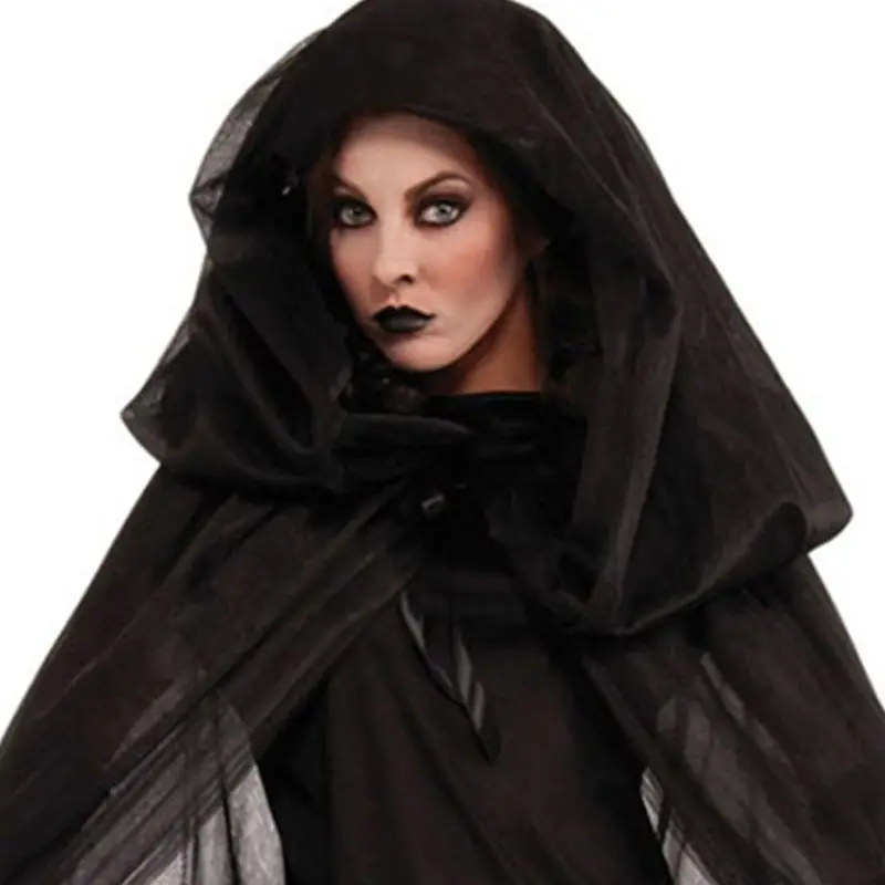 K3NF Женская Хэллоуин ведьма демон костюм вампира Черное длинное платье без