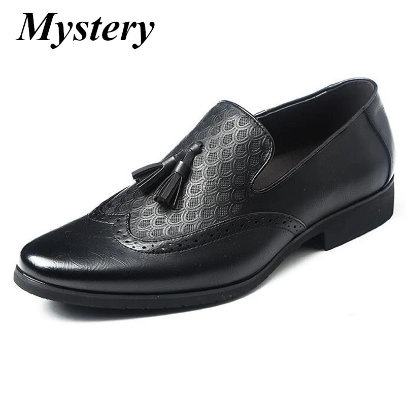 High Quality New Men Tassel Loafers PU Leather Shoes Elegant Dress Shoe Simple Slip On Man Casual Footwear Moccasins shoes | Обувь