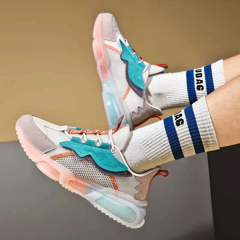 

Men's Sneakers 2021 Summer New Fashion Trend Casual Mesh Breathable Comfortable Sole Running Shoes Outdoor Fitness Walking Shoes