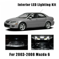 12 bulbs white led car map ceiling light interior kit fit for 2003 2004 2005 2006 2007 2008 mazda 6 courtesy license plate lamp