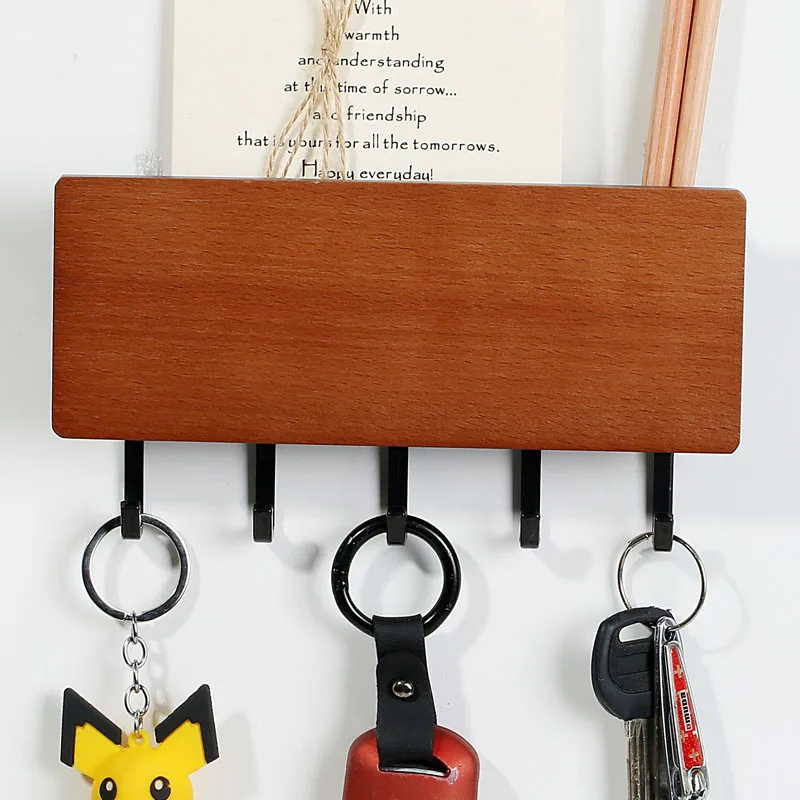 

Деревянная настенная вешалка для ключей, современный бытовой Органайзер для хранения мелочей, декоративный крючок, вешалка для хранения
