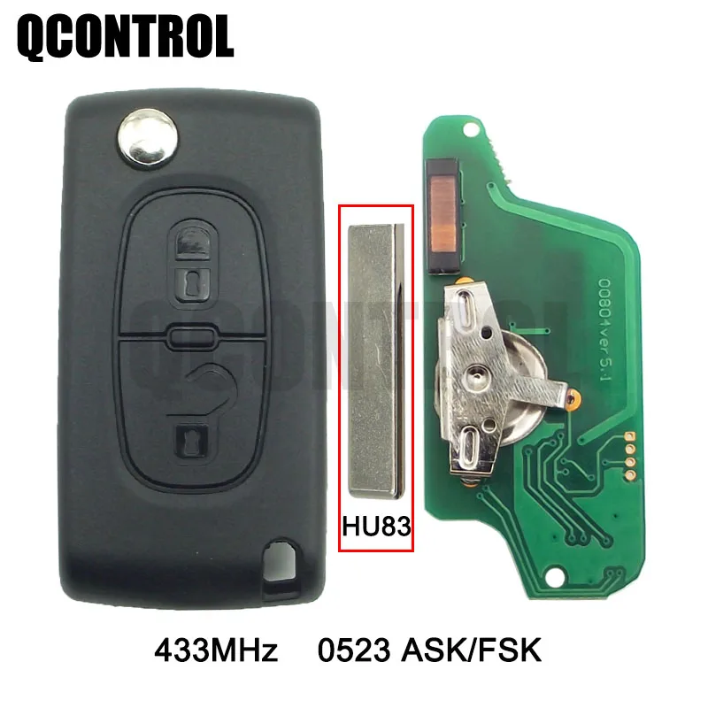Пульт дистанционного управления QCONTROL для автомобиля 2 кнопки подходит PEUGEOT 207 307 308