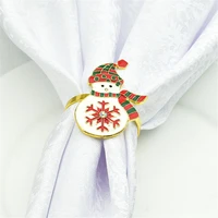 12pcsmetal alloy christmas snowman napkin ring table top decoration for christmas family gatherings hotel receptions restaura