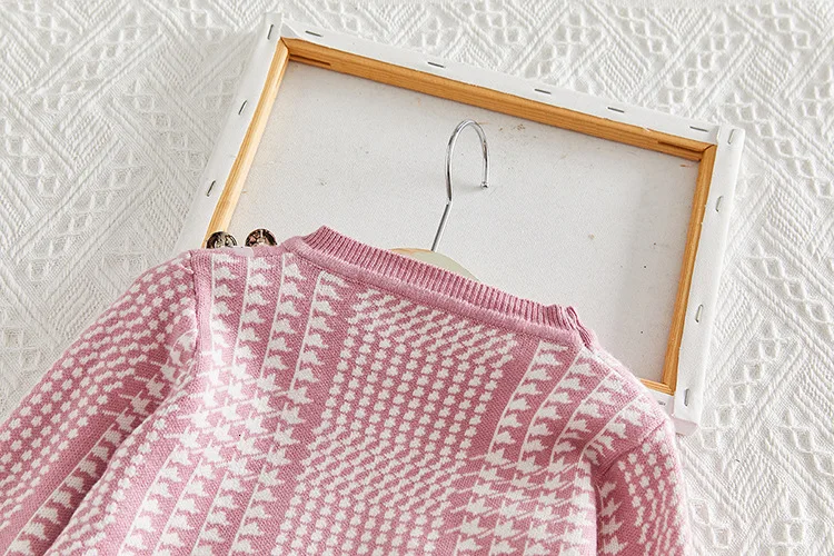 Свитер для девочек; коллекция года; трикотажная верхняя одежда без подкладки; костюм; юбка; модное платье в западном стиле; детская одежда; Детский костюм-двойка