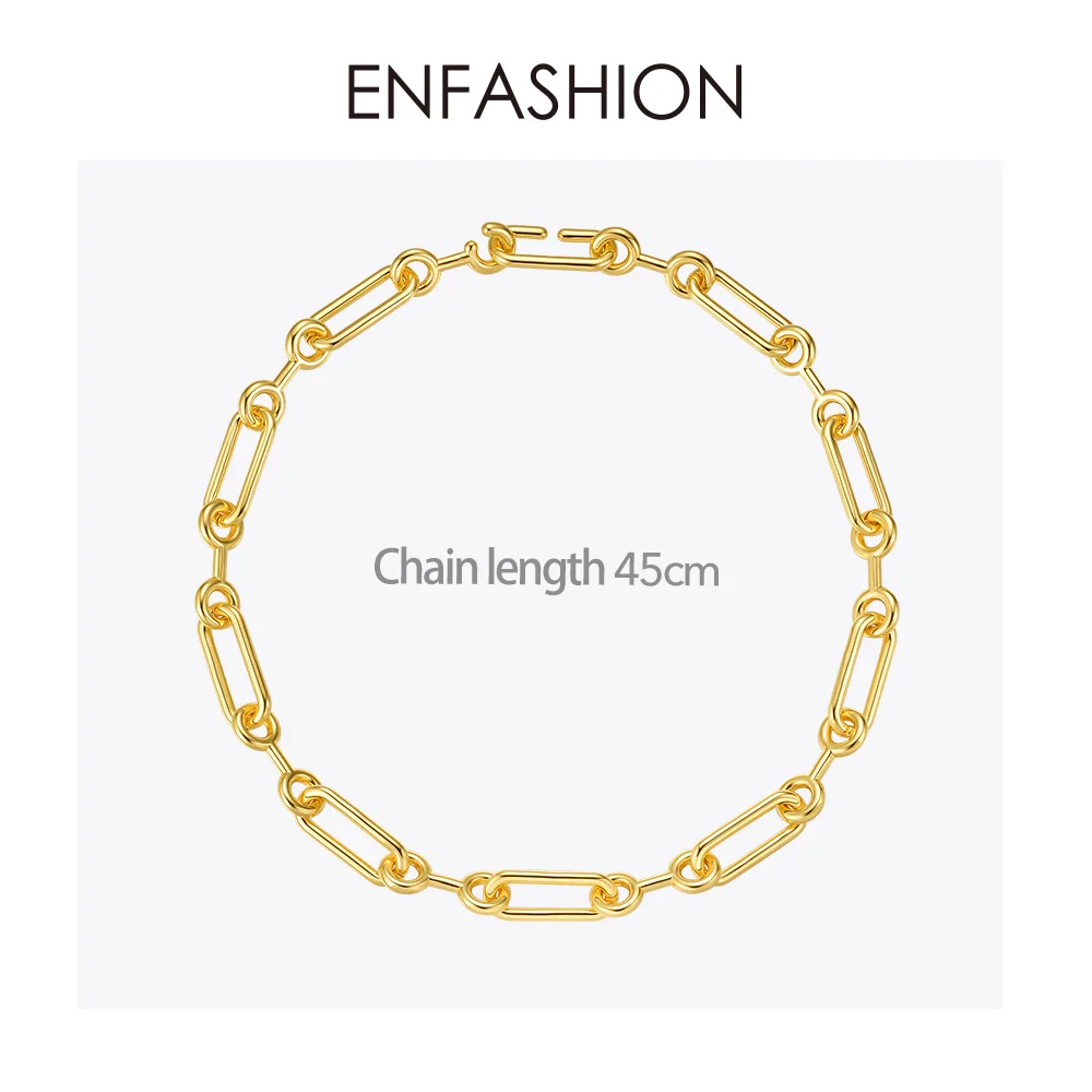 Модные ожерелья цепочки ENFASHION золотого цвета ожерелье чокер женская бижутерия 2020