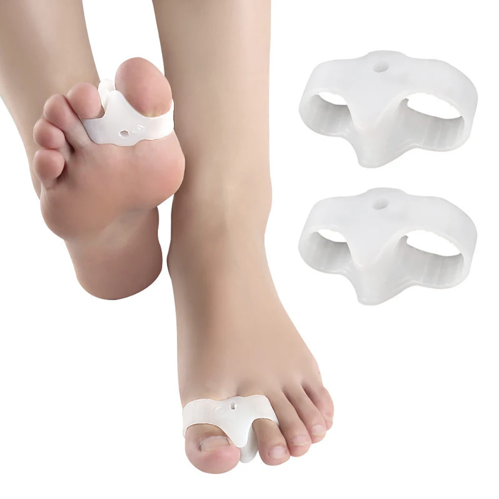 

2pcs=1Pair Silicone Toe Separator Foot Thumb Straightener Valgus Bunion Corrector Toe Protector Toe Correction Foot Care Tools