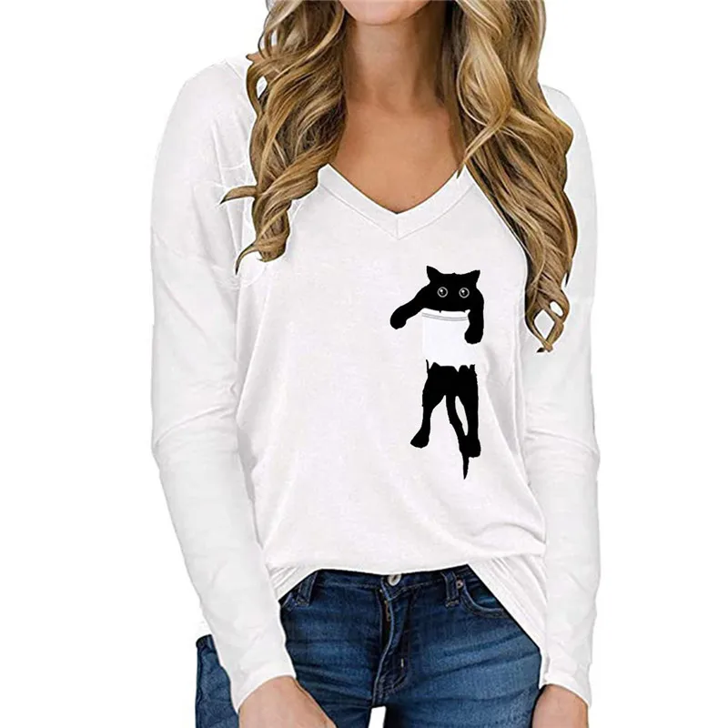 

Футболка женская с длинным рукавом и V-образным вырезом, х/б