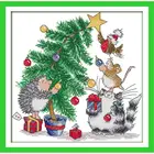 Рождественский подарок, набор для вышивки крестиком ручной работы DMC 11CT 14CT, набор для вышивки крестиком на холсте, рождественский подарок сделай сам, украшение для дома и свадьбы