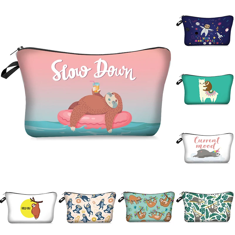 

Women Alpaca Sloth Cosmetic Bag Llama Tree Sloth Fashion Beauty Bag Cosmetic Organizer Bag Makeup Bag Alpaca Sloth Cosmetic Bag
