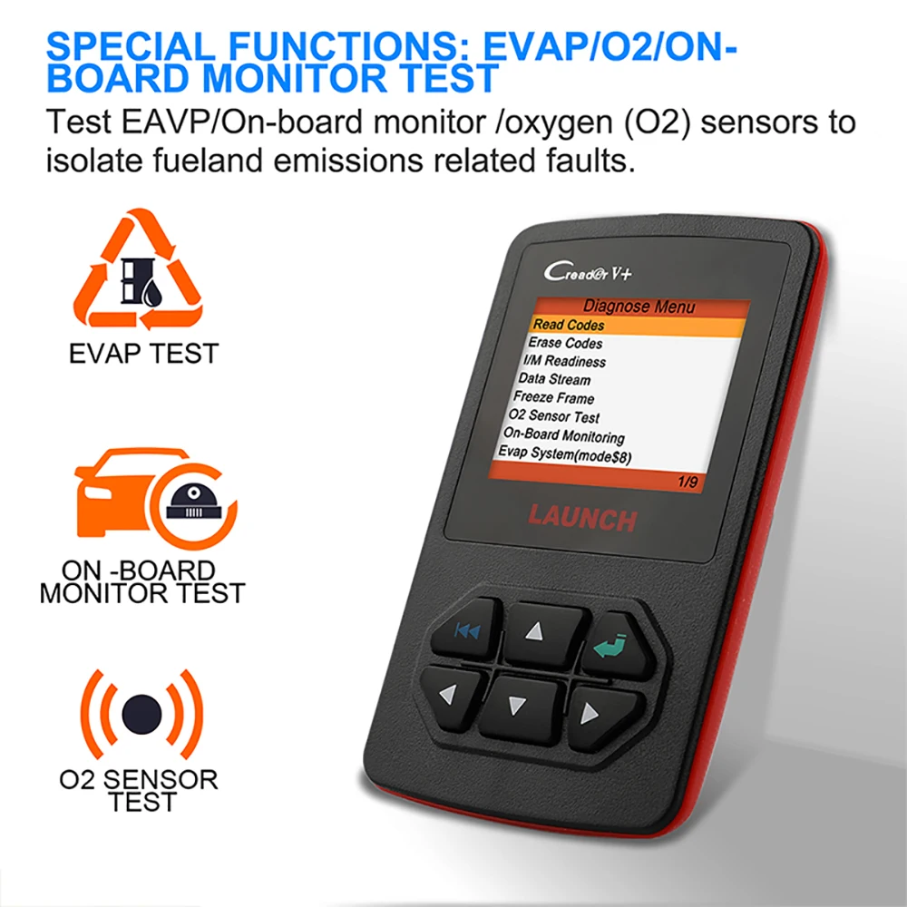 LAUNCH Creader V + OBD2 автомобильный считыватель кодов двигателя EOBD OBDII профессиональный