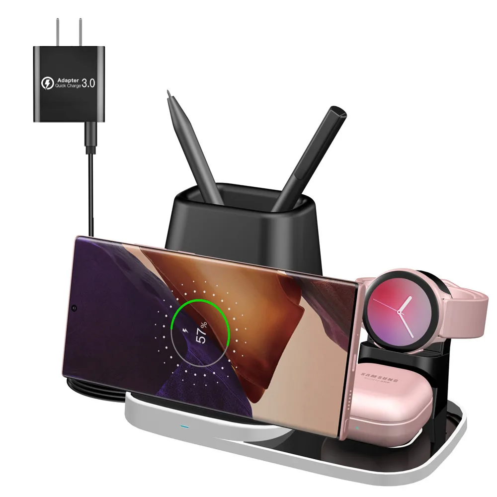 Беспроводные зарядные устройства 4 в 1 для IPhone 12 11 Pro Max Apple Watch серии товары Samsung