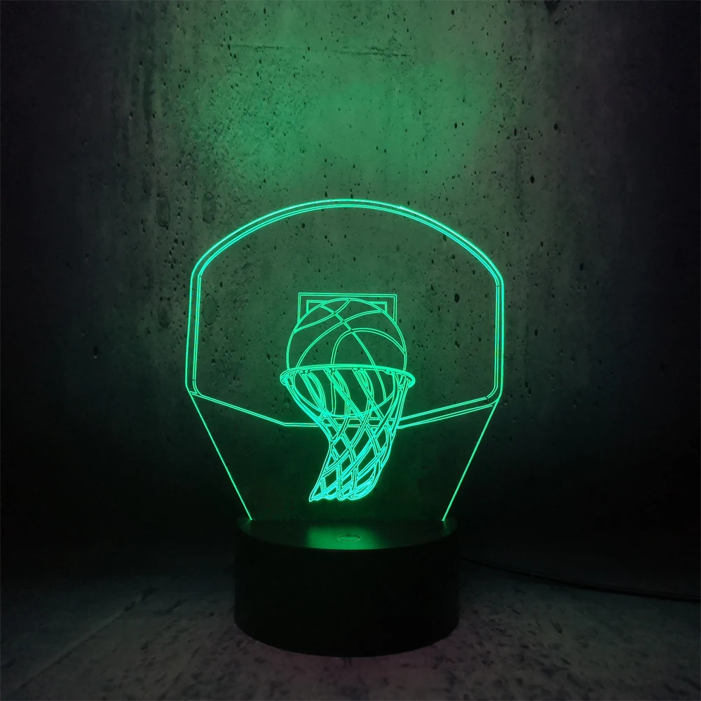Баскетбольная спортивная корзина 3D лампа Ночной светильник светодиодный