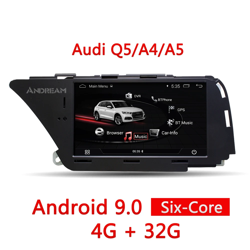 4G-32G " Android 9,0 Автомобильный мультимедийный плеер для AUDI A4 S4 A5 Q5(2008 2009 2010 2011 2012 2013 B8) gps навигации головное устройство - Цвет: 4G-32G