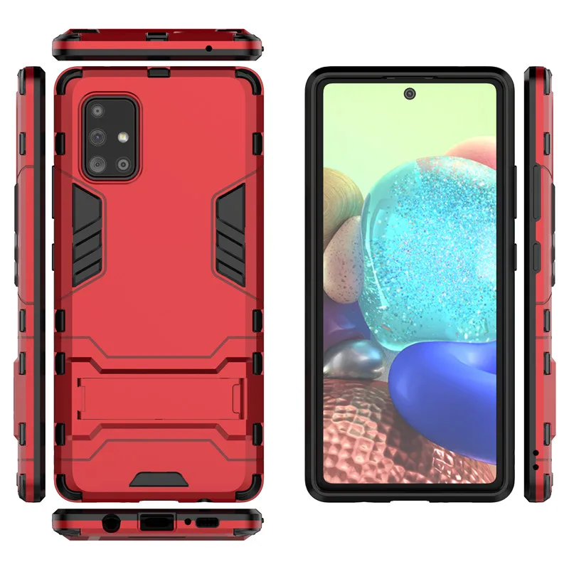 Phone Bumper For Samsung Galaxy A71 5G Case TPU Pc Holder Housings Protective Case For Samsung Galaxy A71 Back Cover Funda 6.7''