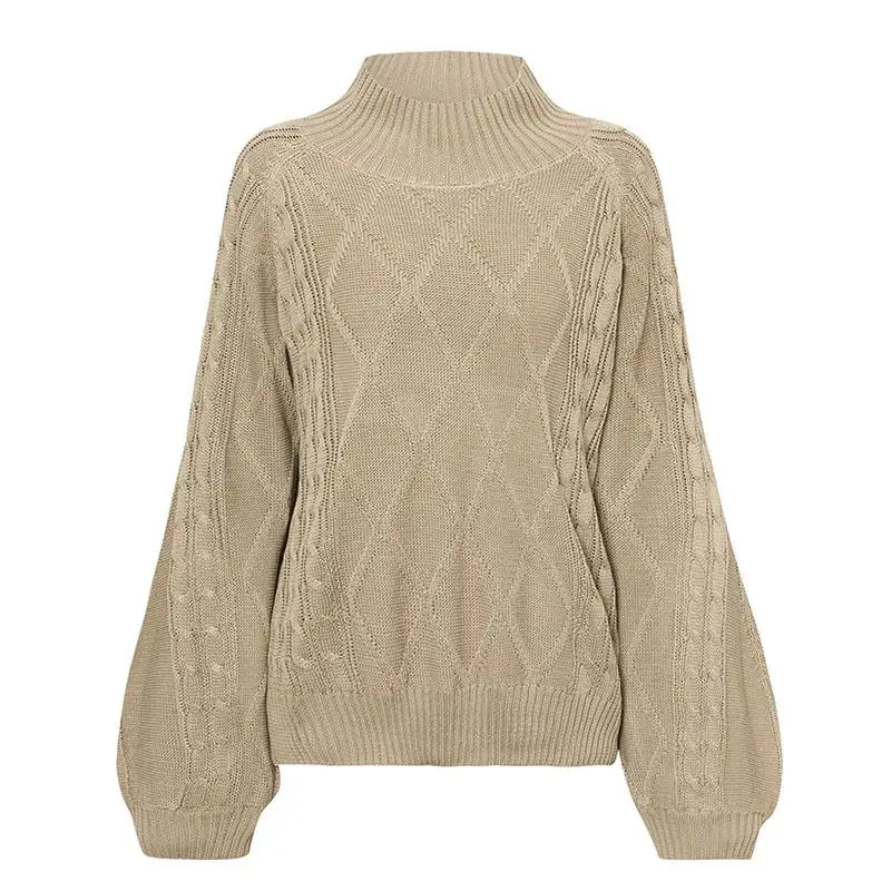 Куркума водолазка с рукавом-фонариком свободные свитера женские 2019 Осень Зима