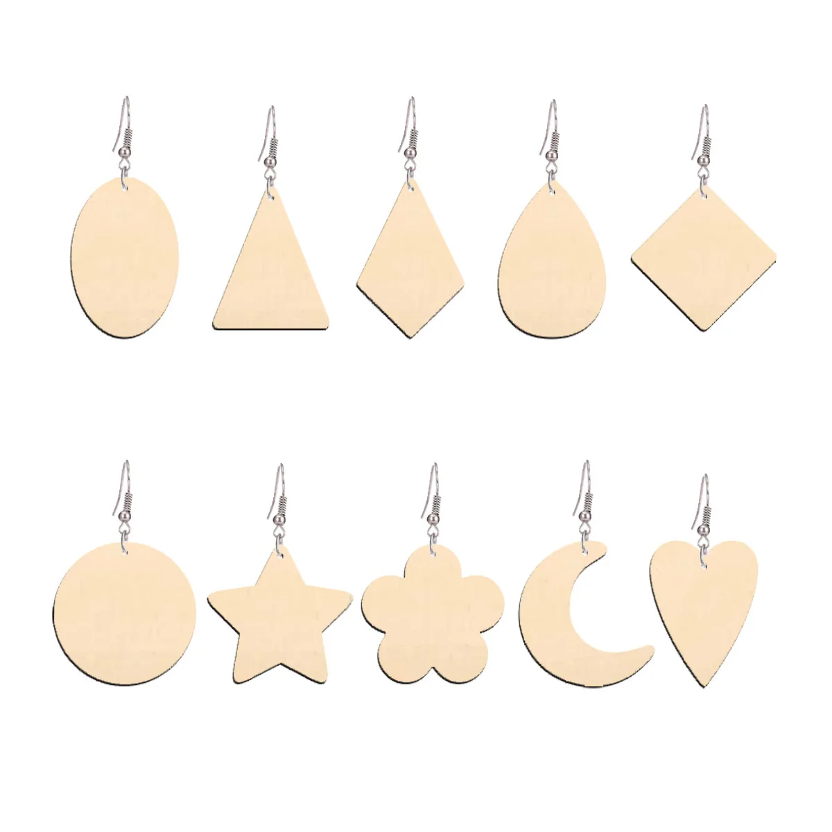 

50PCS Unfinished Wood Earring Pendant Wooden Earrings Hollow Out Blank Wood Earring Charms for Earrings Jewelry Making