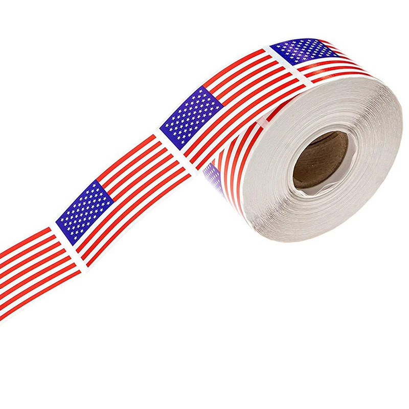 250 шт./рулон с изображением американского флага Стикеры s США Отечественной для