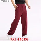 Брюки мужские спортивные, эластичные, большого размера, размер 68-70, для дома, на весну, размера плюс, 7XL