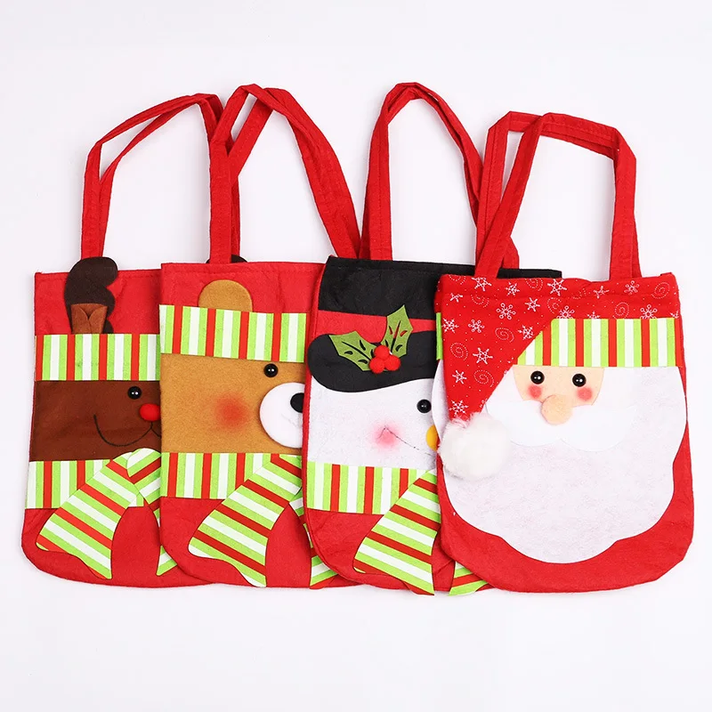 4pcs Christmas Elk Santa Tote Apple Bag Gift Eve Non-woven | Багаж и сумки