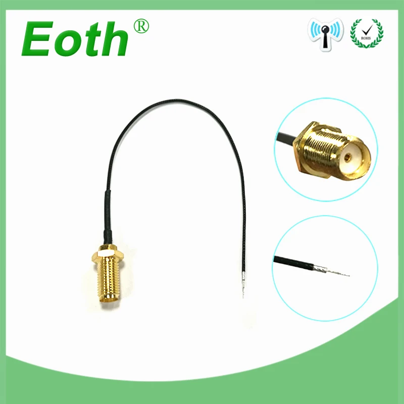 EOTH Extension Cable SMA Female 2.4GHZ ANTENNA WIFI IPEX 10P 20P cable plug Open End with Sn tip for pcb soldering Pigtail Cable