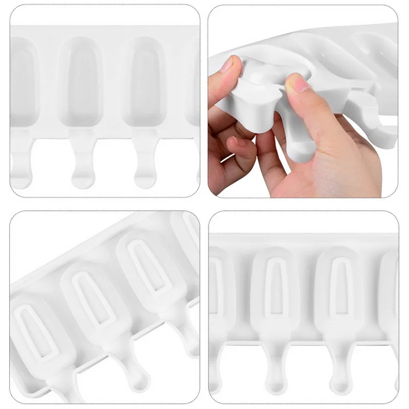 

Silicone Ice Cream Mould Ice Cube Tray Popsicle Barrel Diy Mold Dessert Ice Cream Mold With Popsicle Stick Kitchen Cube Molds
