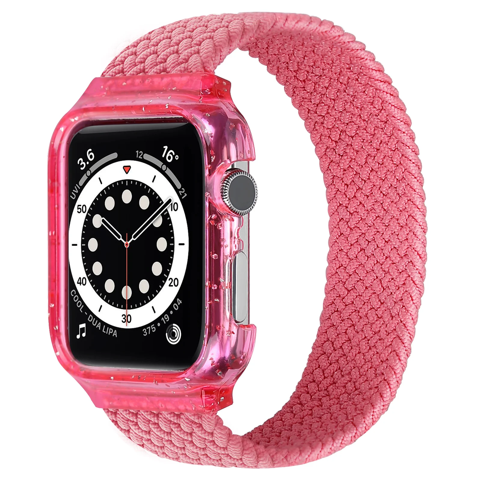 

IWatch case integrated single loop braided watchband elastic nylon loop for applewatch strap series 6/SE/5/4 40/44mm