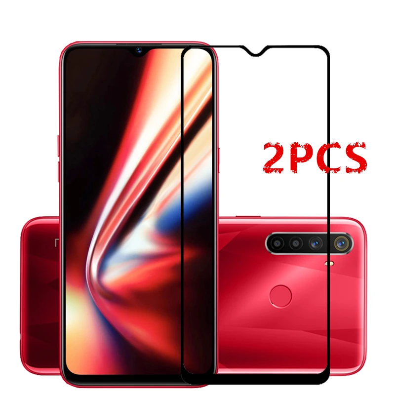 Protector de pantalla de vidrio templado para m&oacute;vil, pel&iacute;cula de 5S dura pegada para OPPO Realme 5s, 2 uds.-0