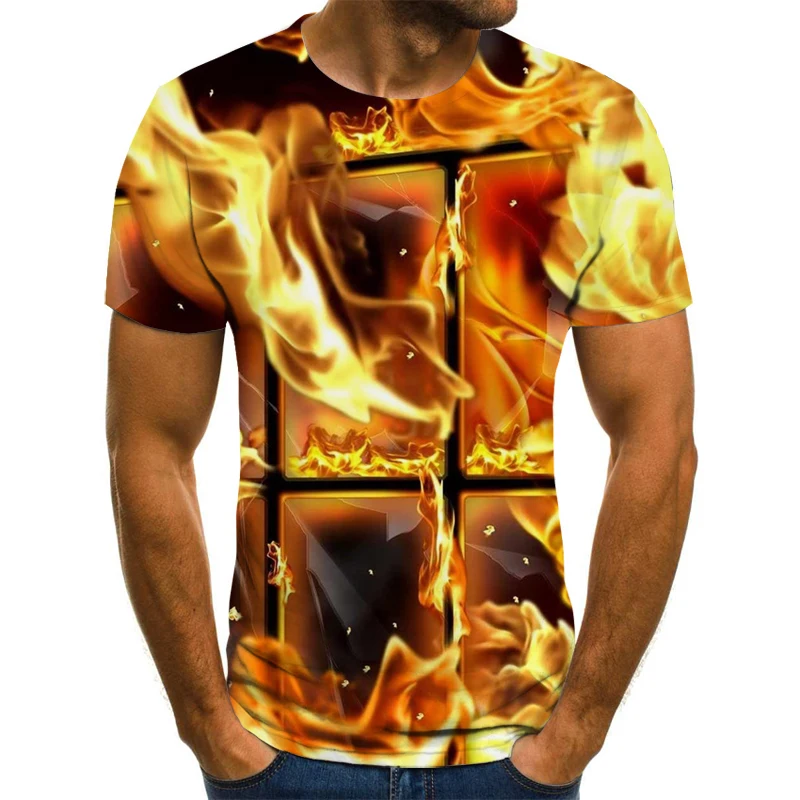 NOVEDAD DE VERANO 2020 camiseta de manga corta para hombre efecto 3d camisetas divertidas gótica Anim|Мужские футболки| |