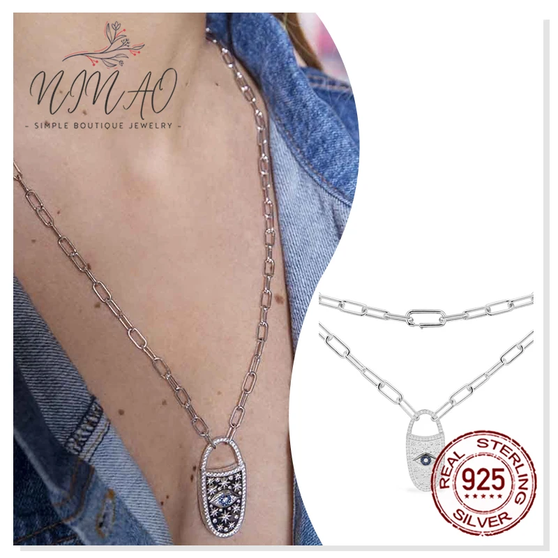 

925 Sterling Silver Zircon Devil's Eye Necklace Girl's Holiday Gift Luxury Fashion High-end Personality Boutique