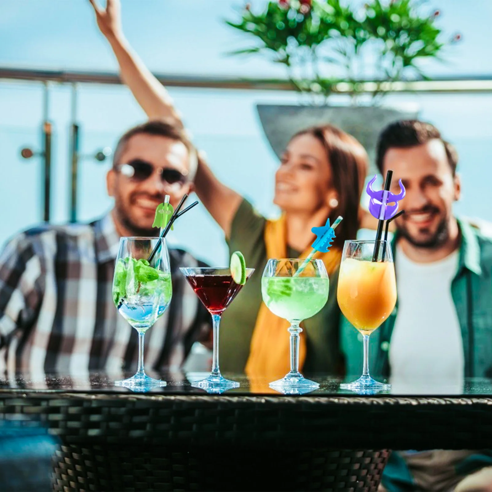 

4 Pieces Straw Topper Molds Straw Topper Attachment Silicone Mold