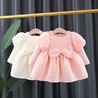 girl gown kids baby%c2%a0party evening dress 2021 white pink warm plus thicken winter autumn cotton plus size children clothing