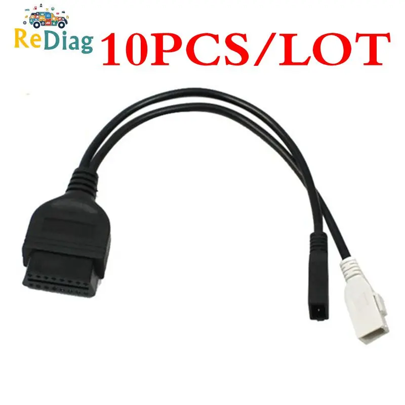 10 шт./лот для Audi 2x2 OBD OBD2 2P + к 16 контактному разъему VAG адаптер переводному