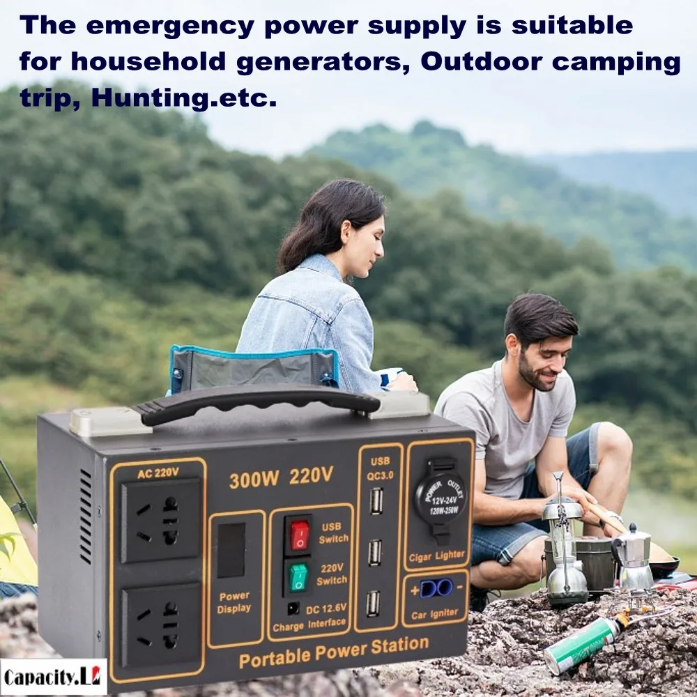 110V-220V 12V 40AH литиевая батарея Портативный солнечная электростанция 480WH инвертор