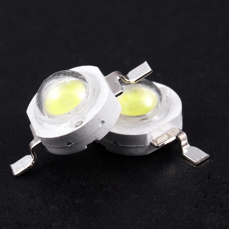 

20 Pcs High Power 2 Pin 3W White LED Bead Emitters 170-190Lm 6000K