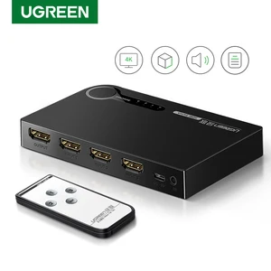 Ugreen hdmi switch 4k 3 port hdmi switcher splitter hub 4k full hd 3d compatible for laptop xbox 360 ps4 with ir remote control 1 hdmi Item image