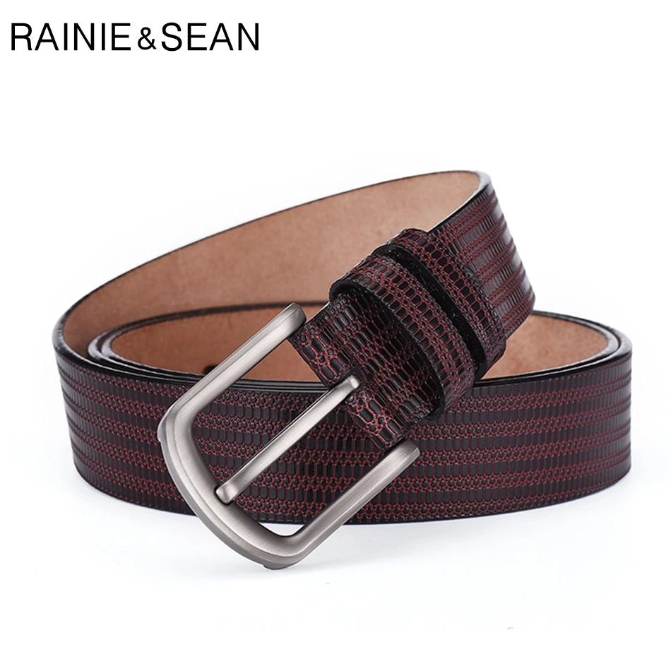 Ремень мужской из натуральной кожи с рельефной пряжкой|Мужские ремни| |