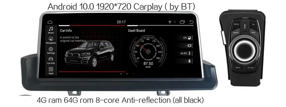 1920*720 64Grom 10 25 &quotAndroid 0 автомобильный монитор для BMW E91 E92 E93 E90 стерео радио видео