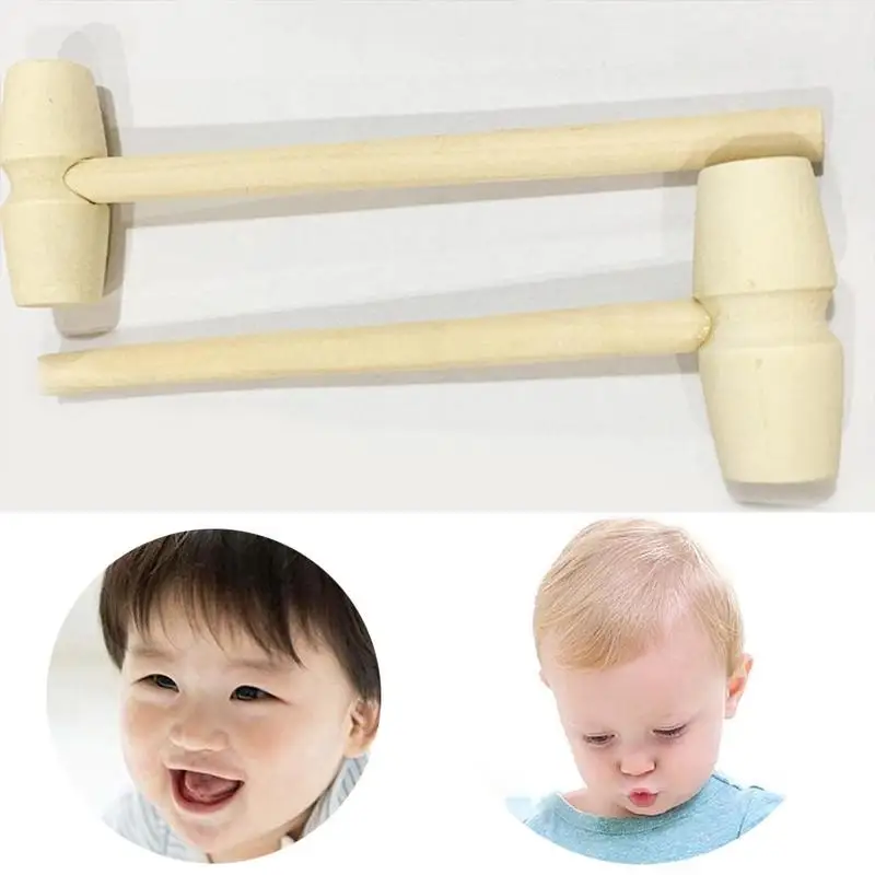 

140*42MM Mini Wood Hammer Mallet Pounding Toy Creative Beating Gavel Toys Educational Cute For Baby Toy Kids L5M1