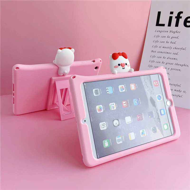 Милый силиконовый чехол-подставка для планшетов Ipad Mini 1 2 3 4 5 Air Pro 9 7 дюймов