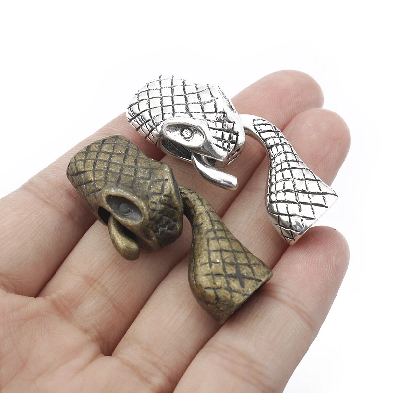 3 комплекта античных коричневых/серебряных змеиных крючков с застежкой для 10x6 мм