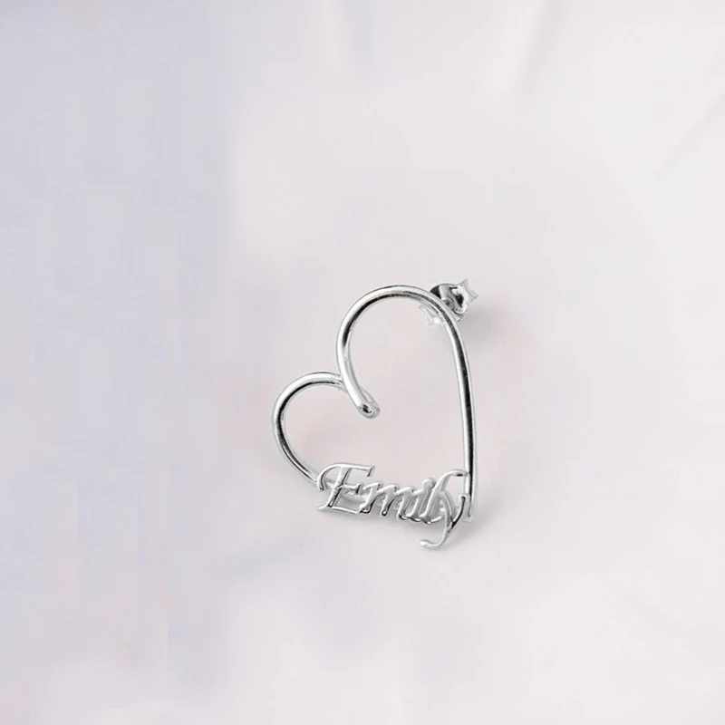 

Dainty Personalized Customized Heart Name Welding Pin Earrings Stainless Steel Pendant Charm Earrings for Women Jewelry Set Gift