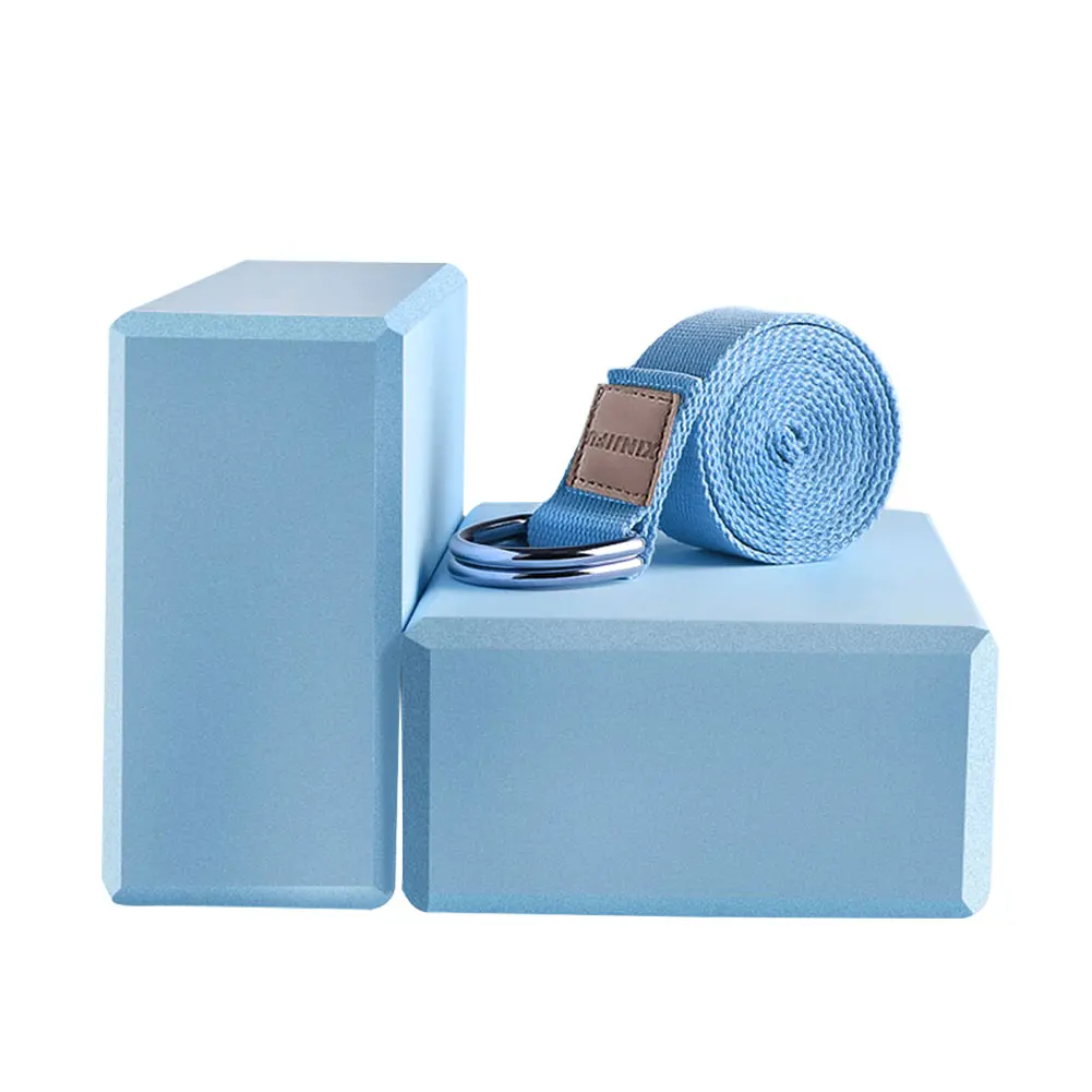 

2pcs Yoga Brick + Yoga Stretching Belt 1.83m / 3.2m Anti-Humpback Lacing Tension Belt Aerial Yoga Rope Auxiliary Yoga Brick Set