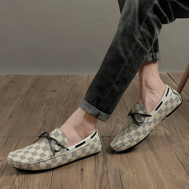 

Men Shoes Comfortable Loafers Shoes Mixed Colors Moccasins Shoes Business Casual Leather Shoes Light Outdoor Walking Shoes