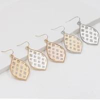 new creative elegant ladies geometric mixed color hollow out water drop dangle earrings for women girls fashion jewelry