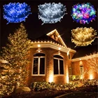 Рождественская светодиодная гирлянда, 10 м20 м30 м светодиодный 50 м100 м, 220 В, с европейской вилкой, красивая Водонепроницаемая уличная гирлянда, праздничный декоративный светильник для вечеринки