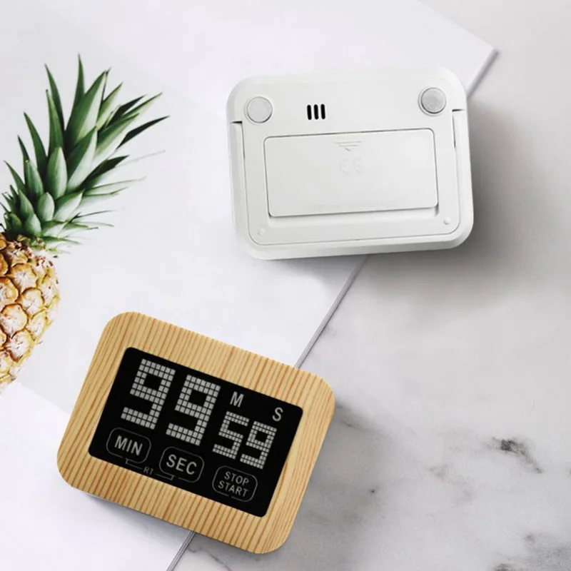 LCD Touch Screen Kitchen Timer Magnetic Digital Count Up And Down Cooking Movement Reminder Electronic Alarm Clock / | Дом и сад