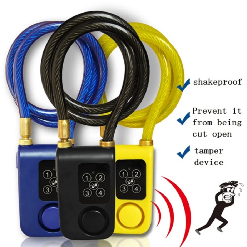 

2020 New Bicycle Lock Audible Alarm 110 dB Safety Remote Control Universal Electric Car Anti-theft Lock