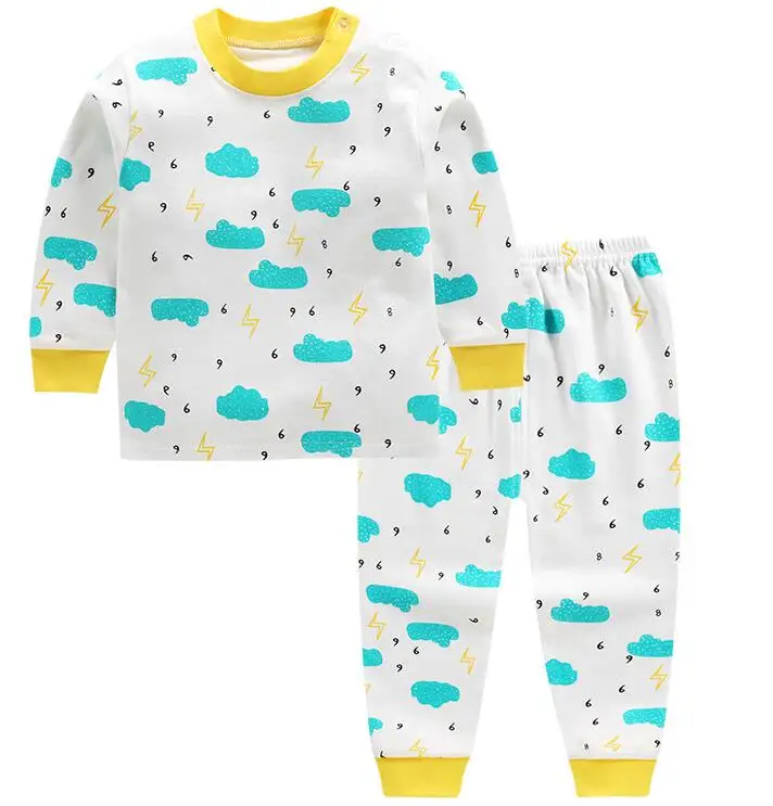 Пижамные комплекты для новорожденных мальчиков и девочек Милая футболка с